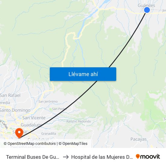 Terminal Buses De Guápiles, Pococí to Hospital de las Mujeres Dr. Adolfo CARIT map