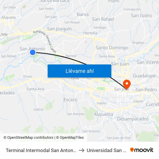 Terminal Intermodal San Antonio De Belén to Universidad San Marcos map