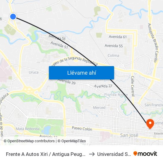 Frente A Autos Xiri / Antigua Peugeot, La Valencia Heredia to Universidad San Marcos map