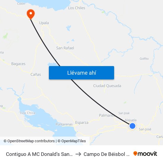 Contiguo A MC Donald's San Antonio, Belén to Campo De Béisbol Mari Flores map
