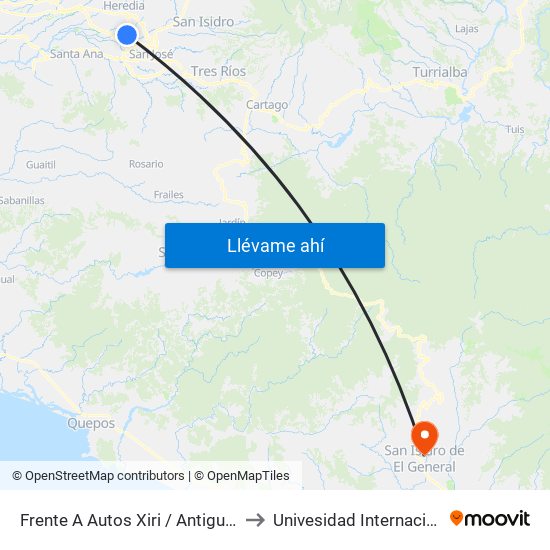 Frente A Autos Xiri / Antigua Peugeot, La Valencia Heredia to Univesidad Internacional San Isidro Labrador map