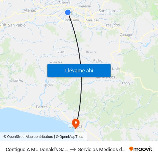 Contiguo A MC Donald's San Antonio, Belén to Servicios Médicos de Emergencia map