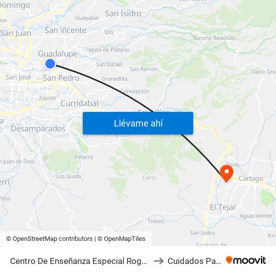 Centro De Enseñanza Especial Rogelio Centeno Güel, Goicoechea to Cuidados Paliativos Hmp map