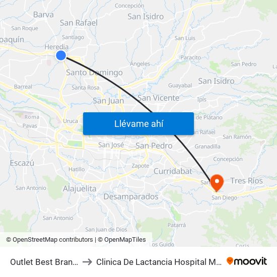 Outlet Best Brands Heredia to Clinica De Lactancia Hospital Max Peralta Jimenez map