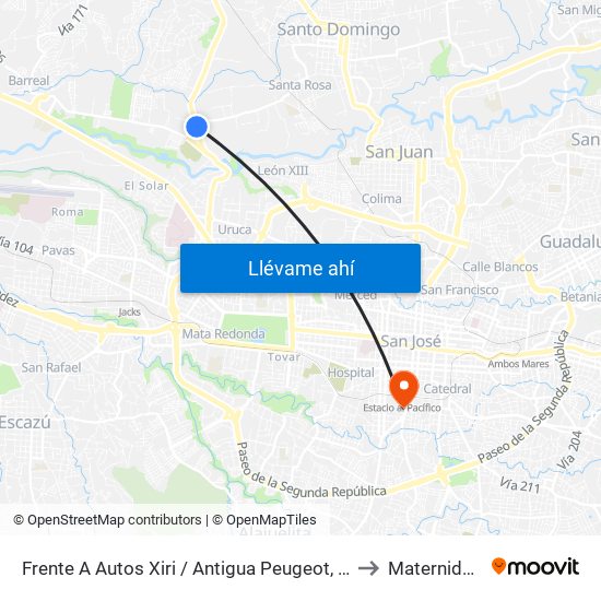 Frente A Autos Xiri / Antigua Peugeot, La Valencia Heredia to Maternidad Carit map