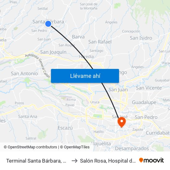 Terminal Santa Bárbara, Costado Sur Parque Santa Bárbara to Salón Rosa, Hospital de las mujeres Dr. Adolfo CARIT map