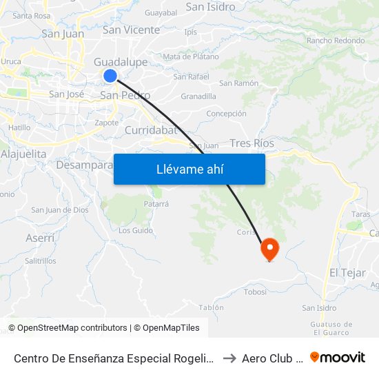 Centro De Enseñanza Especial Rogelio Centeno Güel, Goicoechea to Aero Club las Minas map