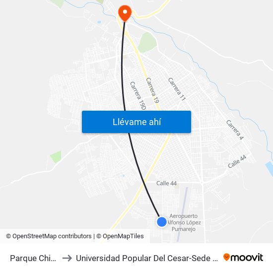 Parque Chiriquí to Universidad Popular Del Cesar-Sede Hurtado map