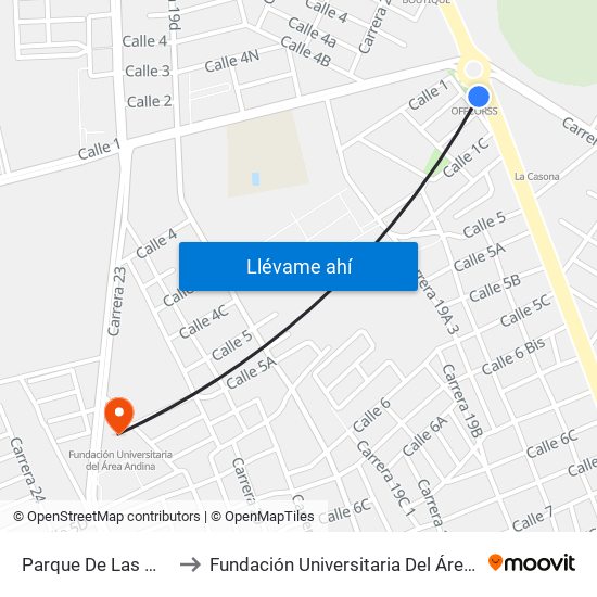 Parque De Las Marías to Fundación Universitaria Del Área Andina map
