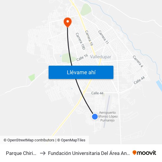 Parque Chiriquí to Fundación Universitaria Del Área Andina map