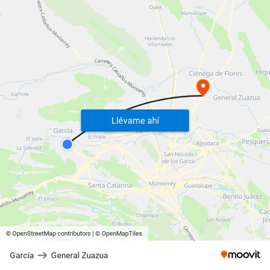 García to General Zuazua map