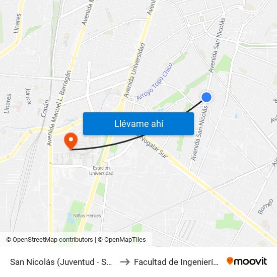 San Nicolás (Juventud - San Clemente) to Facultad de Ingeniería Mecánica map