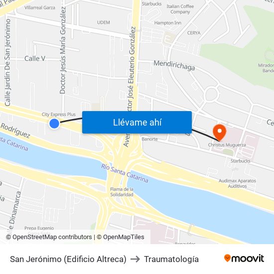 San Jerónimo (Edificio Altreca) to Traumatología map