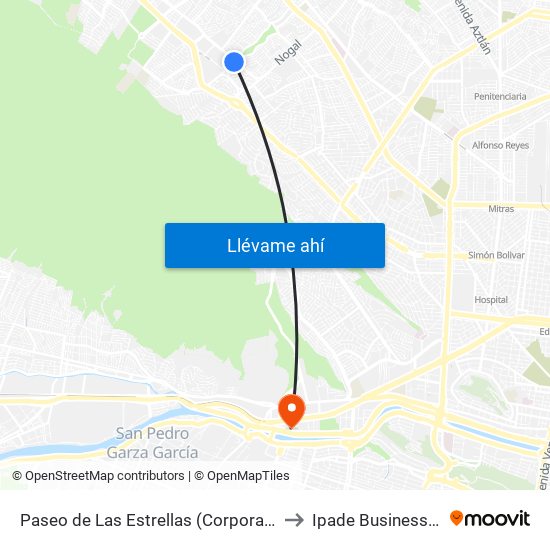 Paseo de Las Estrellas (Corporativo Soriana) to Ipade Business School map