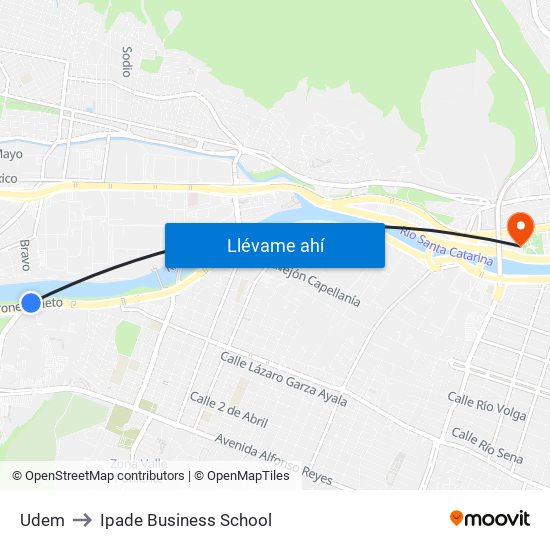 Udem to Ipade Business School map