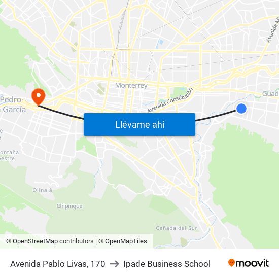 Avenida Pablo Livas, 170 to Ipade Business School map