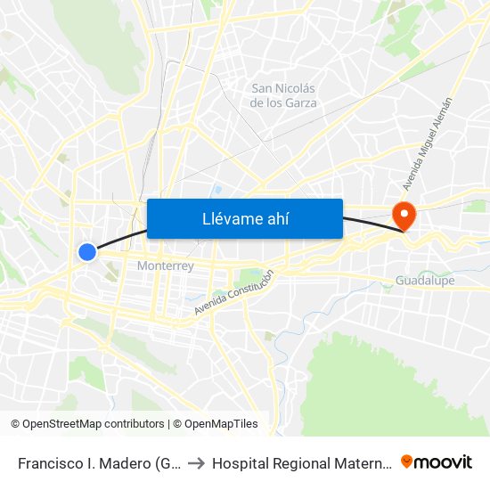 Francisco I. Madero (Guadalajara - Simón Bolívar) to Hospital Regional Materno Infantil de Alta Especialidad map