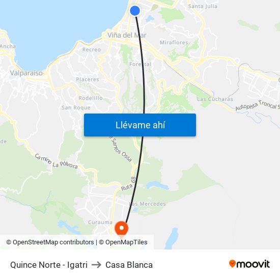 Quince Norte - Igatri to Casa Blanca map