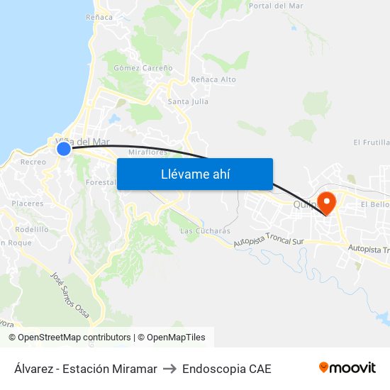 Álvarez - Estación Miramar to Endoscopia CAE map