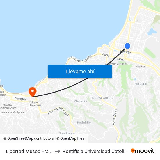 Libertad Museo Francisco Fonk to Pontificia Universidad Católica De Valparaíso map