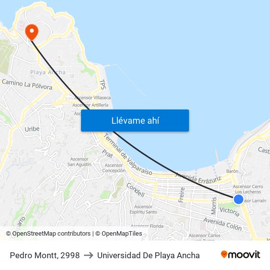 Pedro Montt, 2998 to Universidad De Playa Ancha map