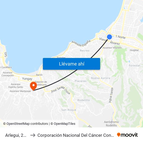 Arlegui, 237 to Corporación Nacional Del Cáncer Conac map