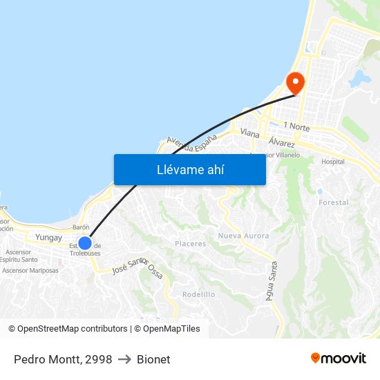 Pedro Montt, 2998 to Bionet map
