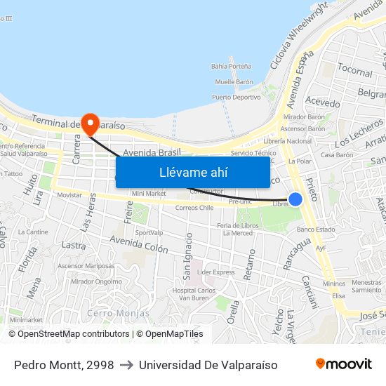 Pedro Montt, 2998 to Universidad De Valparaíso map