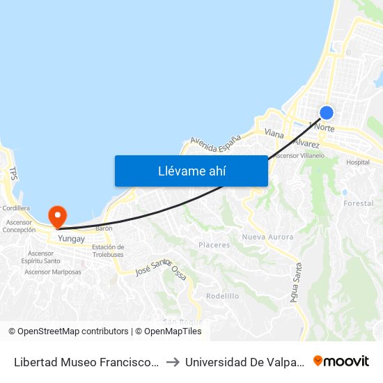 Libertad Museo Francisco Fonk to Universidad De Valparaíso map