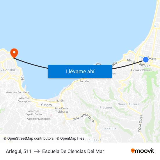 Arlegui, 511 to Escuela De Ciencias Del Mar map