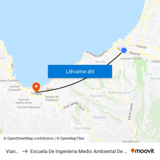 Vianna, 45 to Escuela De Ingeniería Medio Ambiental De La Universidad De Valparaíso map