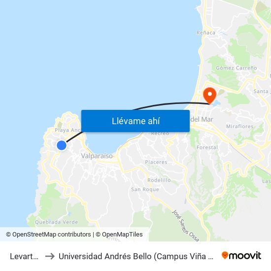 Levarte, 7 to Universidad Andrés Bello (Campus Viña Del Mar) map