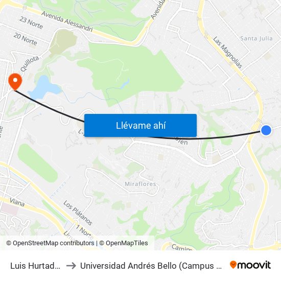 Luis Hurtado 116 to Universidad Andrés Bello (Campus Viña Del Mar) map