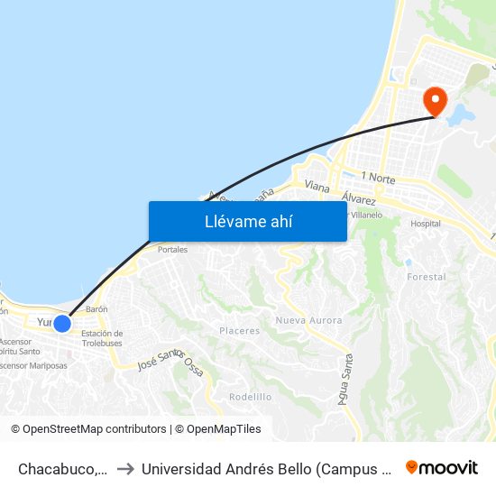 Chacabuco, 2297 to Universidad Andrés Bello (Campus Viña Del Mar) map