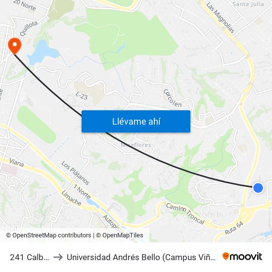 241 Calbuco to Universidad Andrés Bello (Campus Viña Del Mar) map