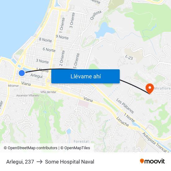 Arlegui, 237 to Some Hospital Naval map