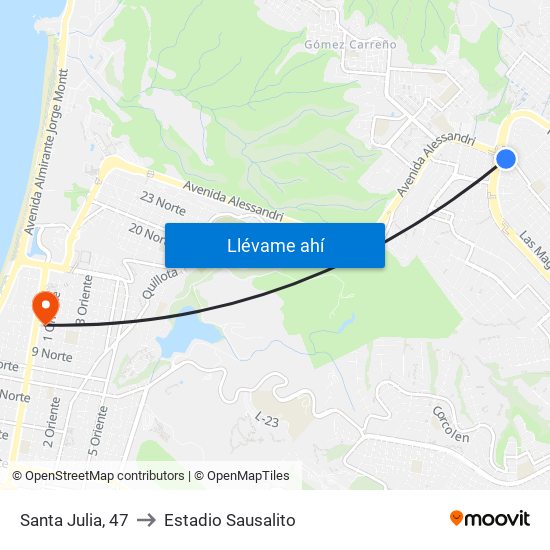 Santa Julia, 47 to Estadio Sausalito map
