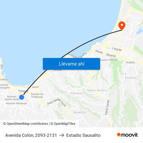 Avenida Colón, 2093-2131 to Estadio Sausalito map