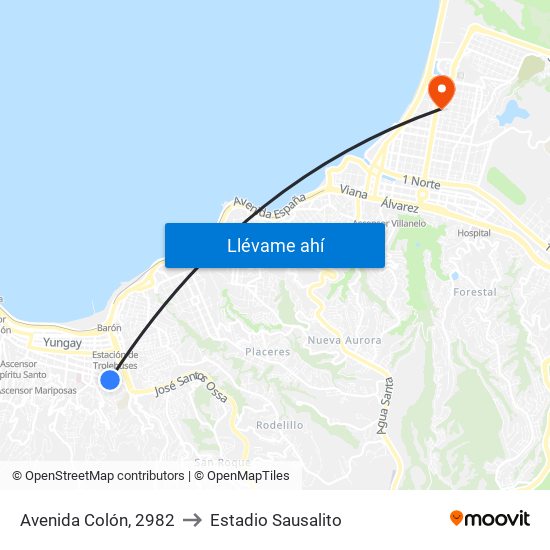 Avenida Colón, 2982 to Estadio Sausalito map