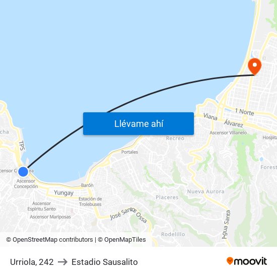 Urriola, 242 to Estadio Sausalito map