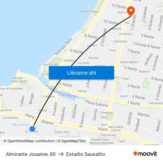 Almirante Jouanne, 80 to Estadio Sausalito map