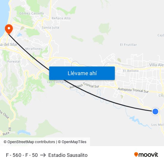 F - 560 - F - 50 to Estadio Sausalito map