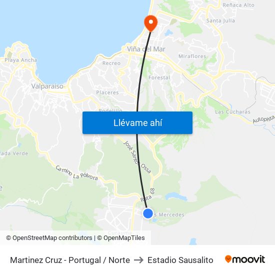 Martinez Cruz - Portugal / Norte to Estadio Sausalito map