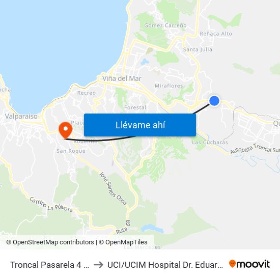 Troncal Pasarela 4 / Norte to UCI / UCIM Hospital Dr. Eduardo Pereira map