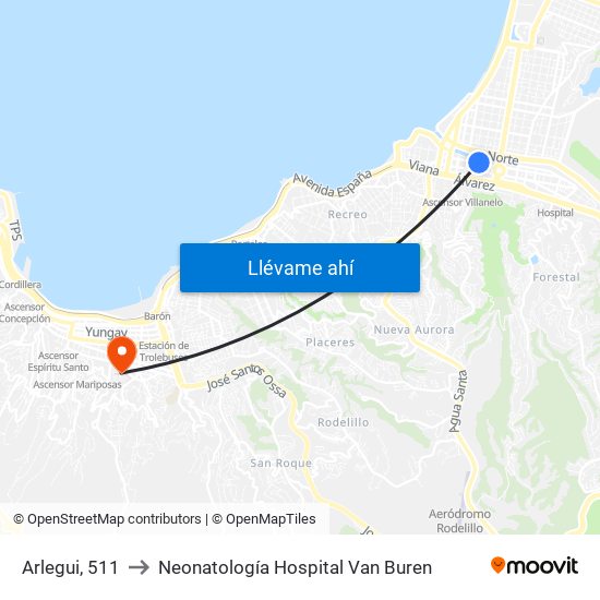 Arlegui, 511 to Neonatología Hospital Van Buren map