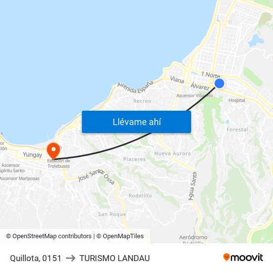 Quillota, 0151 to TURISMO LANDAU map