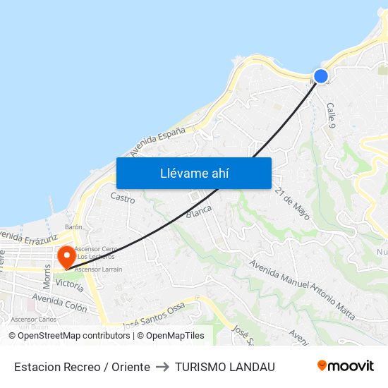 Estacion Recreo / Oriente to TURISMO LANDAU map