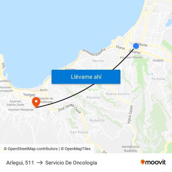 Arlegui, 511 to Servicio De Oncología map