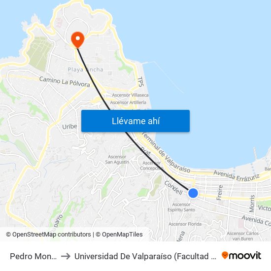 Pedro Montt, 483 to Universidad De Valparaíso (Facultad De Arquitectura) map