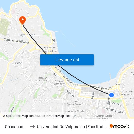 Chacabuco, 2719 to Universidad De Valparaíso (Facultad De Arquitectura) map